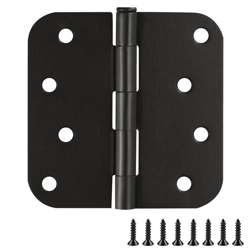 Design House 181610 5/8" Radius Steel Door Hinge Door Hardware Door Hinges Interior Doors, 4"x4", Oil Rubbed Bronze, 3 Count (1 Pack) - Image 1